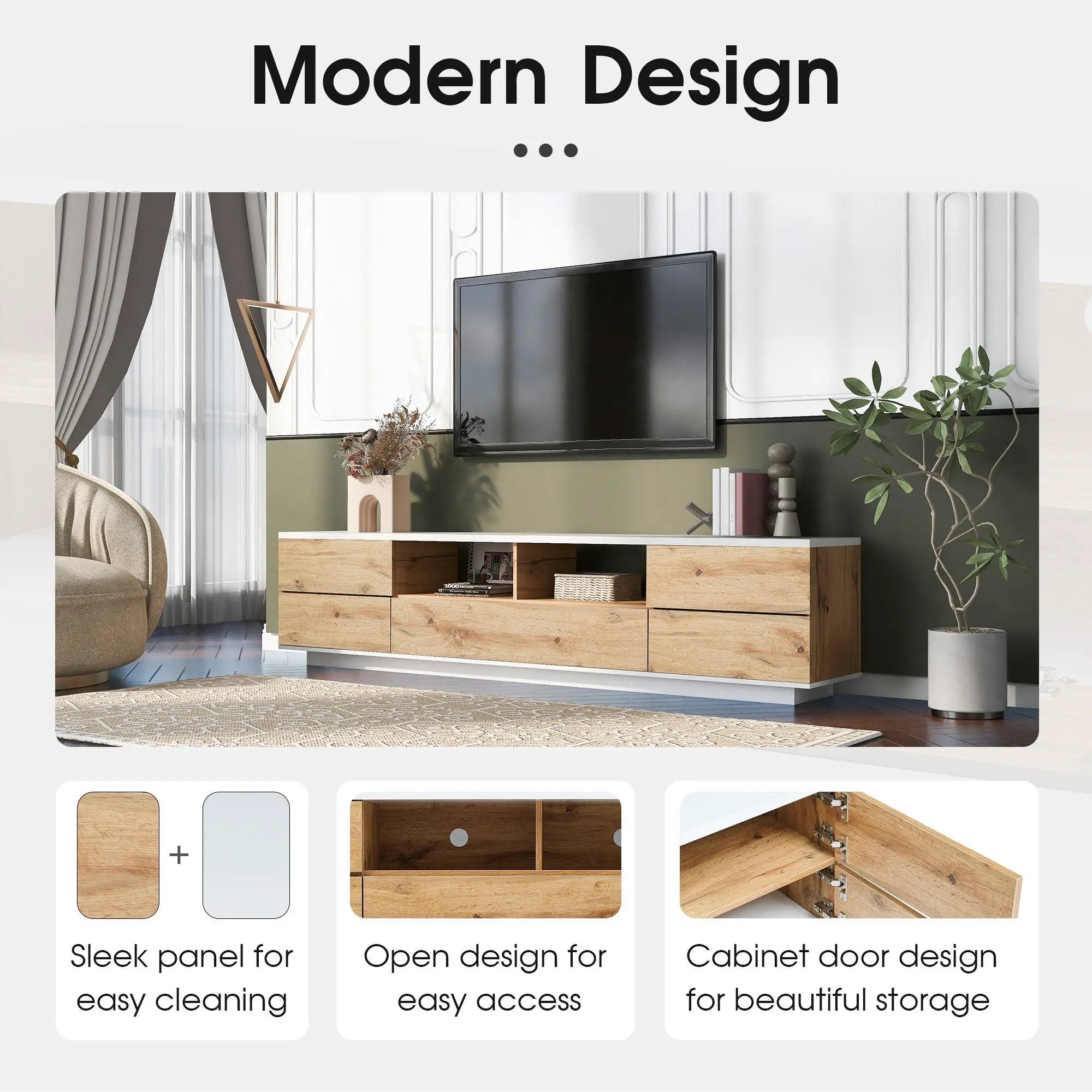 Modern TV stand with Multi-Functional Storage by BLAKHOM