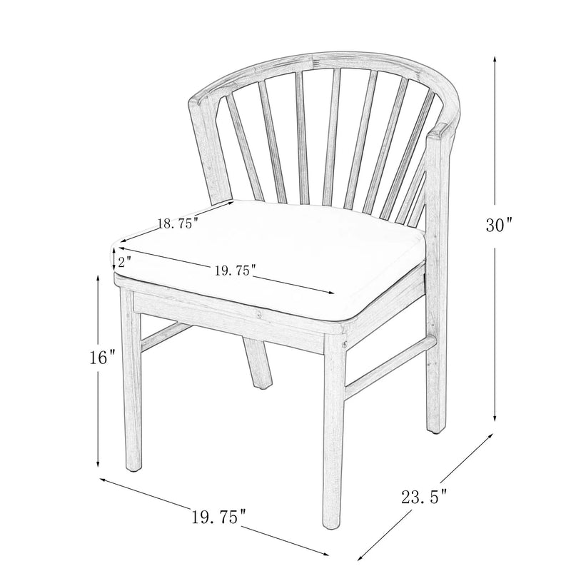Outdoor Dining Chairs Set of 2, Acacia Wood Patio Chairs by HouseOfZazla