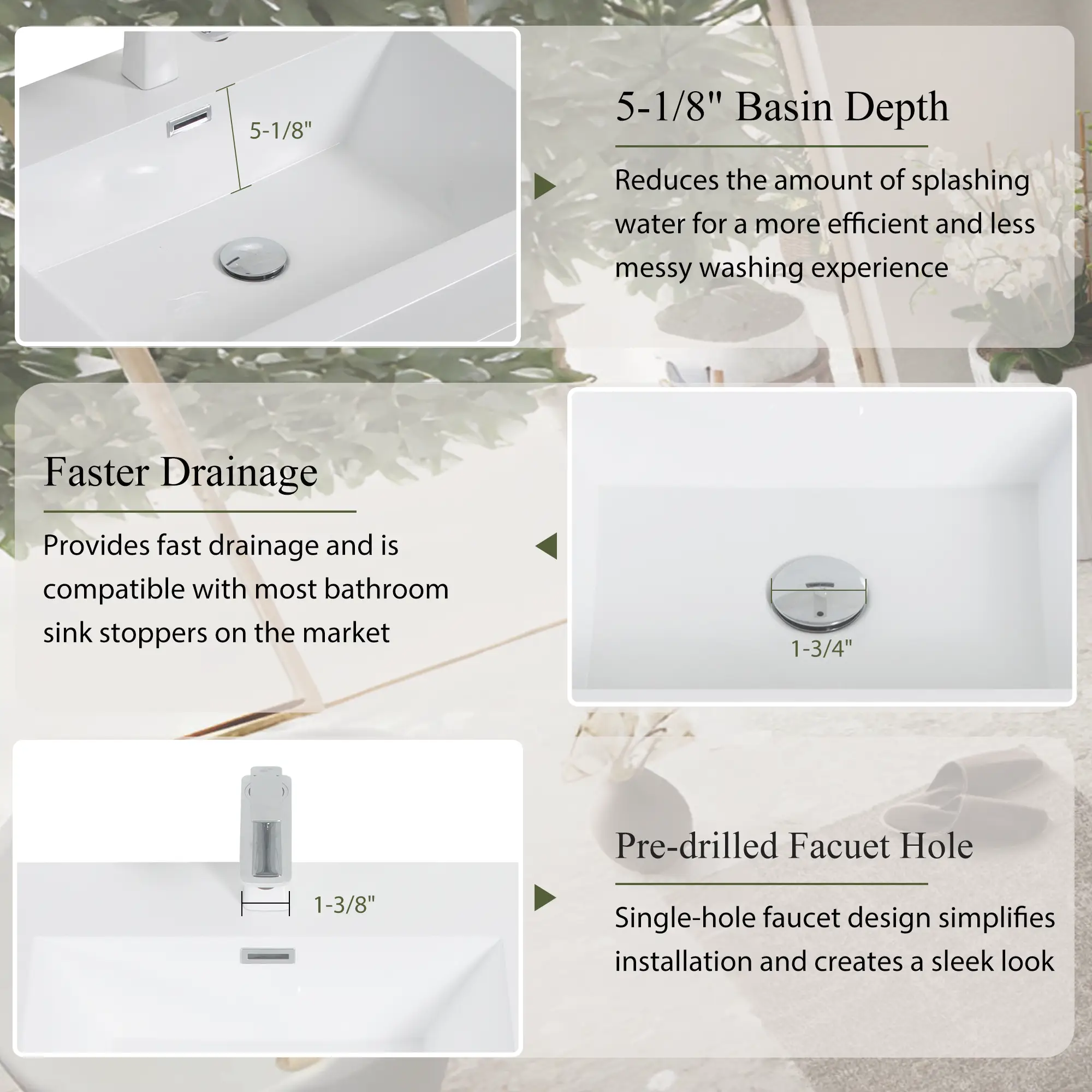 60" Wall-Mounted Bathroom Vanity with Sink, Floating Storage Cabinet by HouseOfZazla