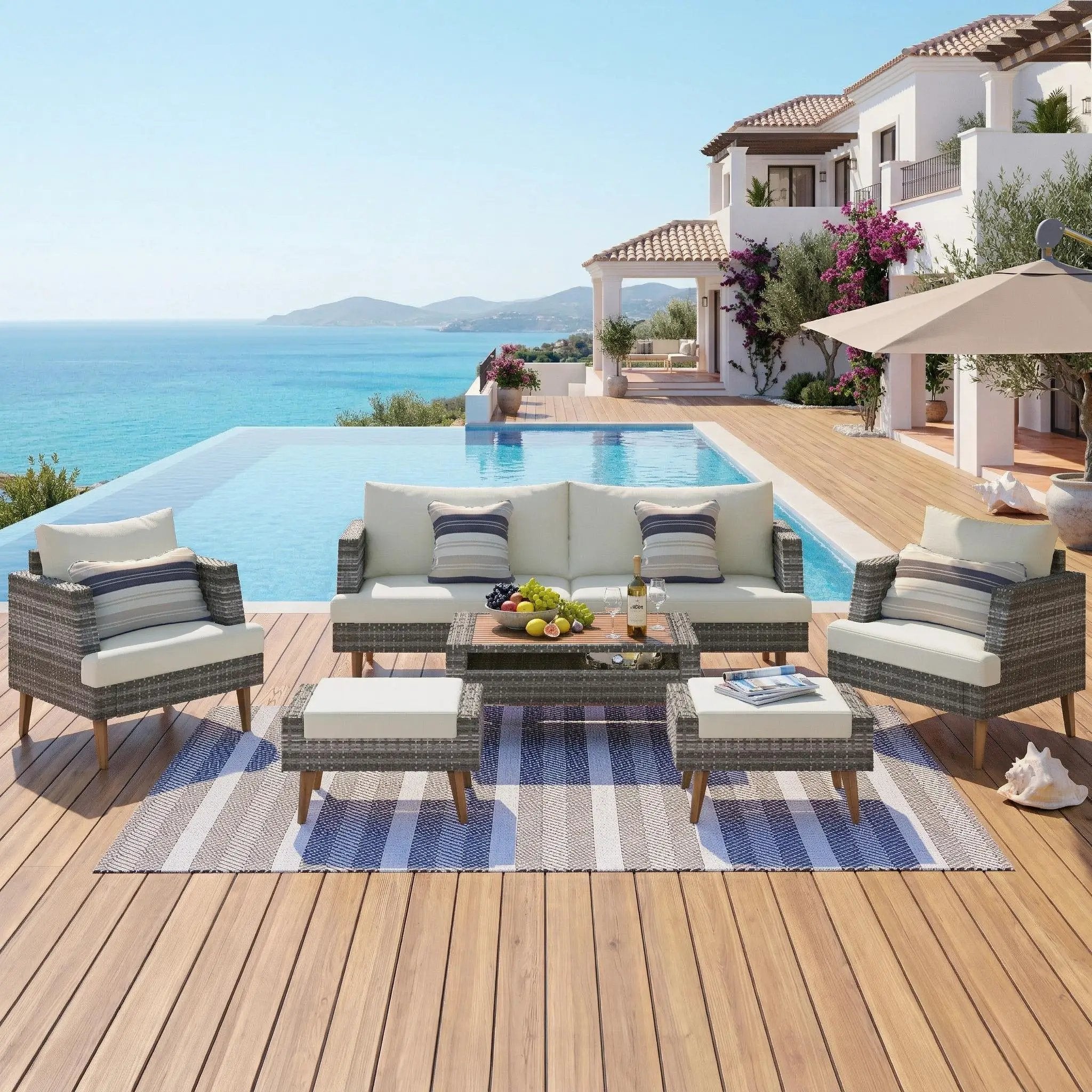 6-Piece All Weather PE Wicker Sofa Set by HouseOfZazla