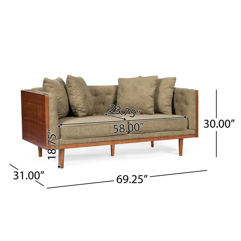 Retro Modern Loveseat With Button Tufted Upholstery by HouseOfZazla