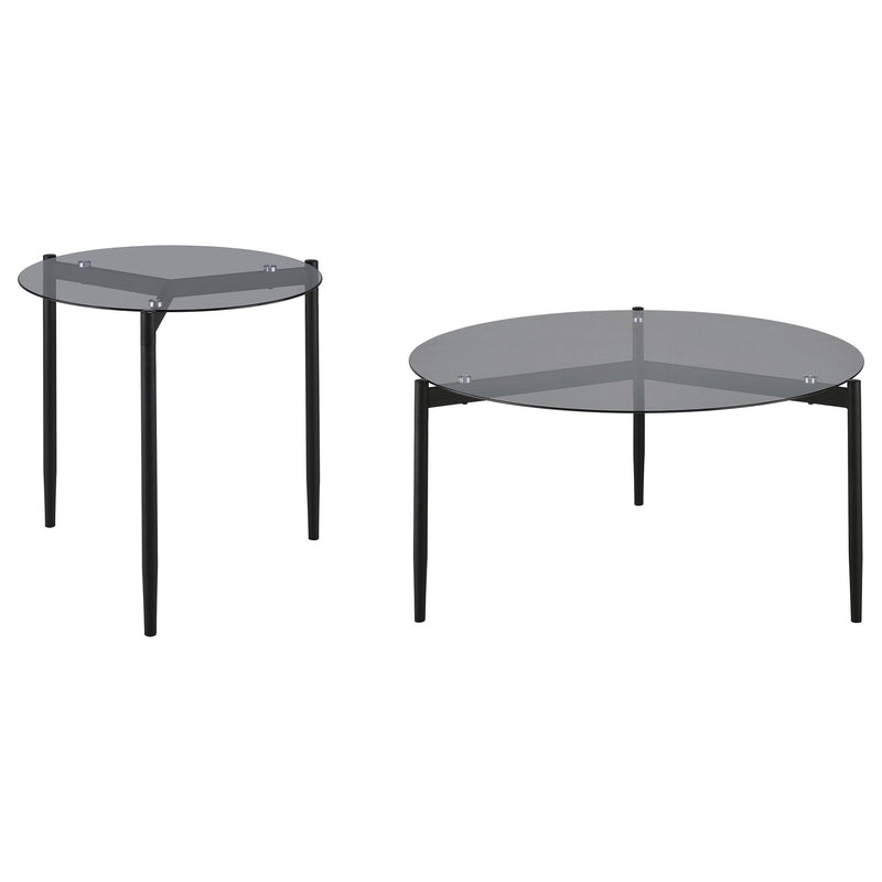 Rosalie 2-piece Round Coffee and End Table Set Grey by Unique Piece Furniture