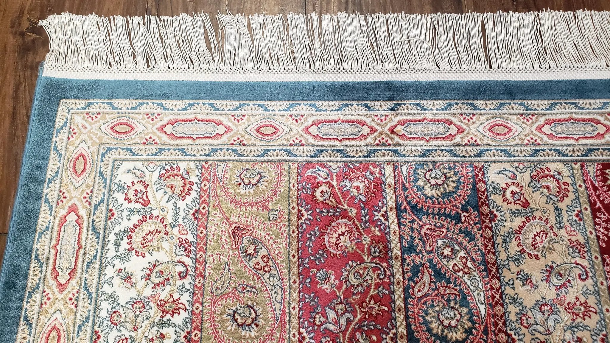 Paisley Pattern Silk Rug, Boteh Design, All Silk Accent Rug, Oriental Carpet, Very Detailed, 2' 8" x 4' 1", New, Bamboo Silk by Jewel Rugs