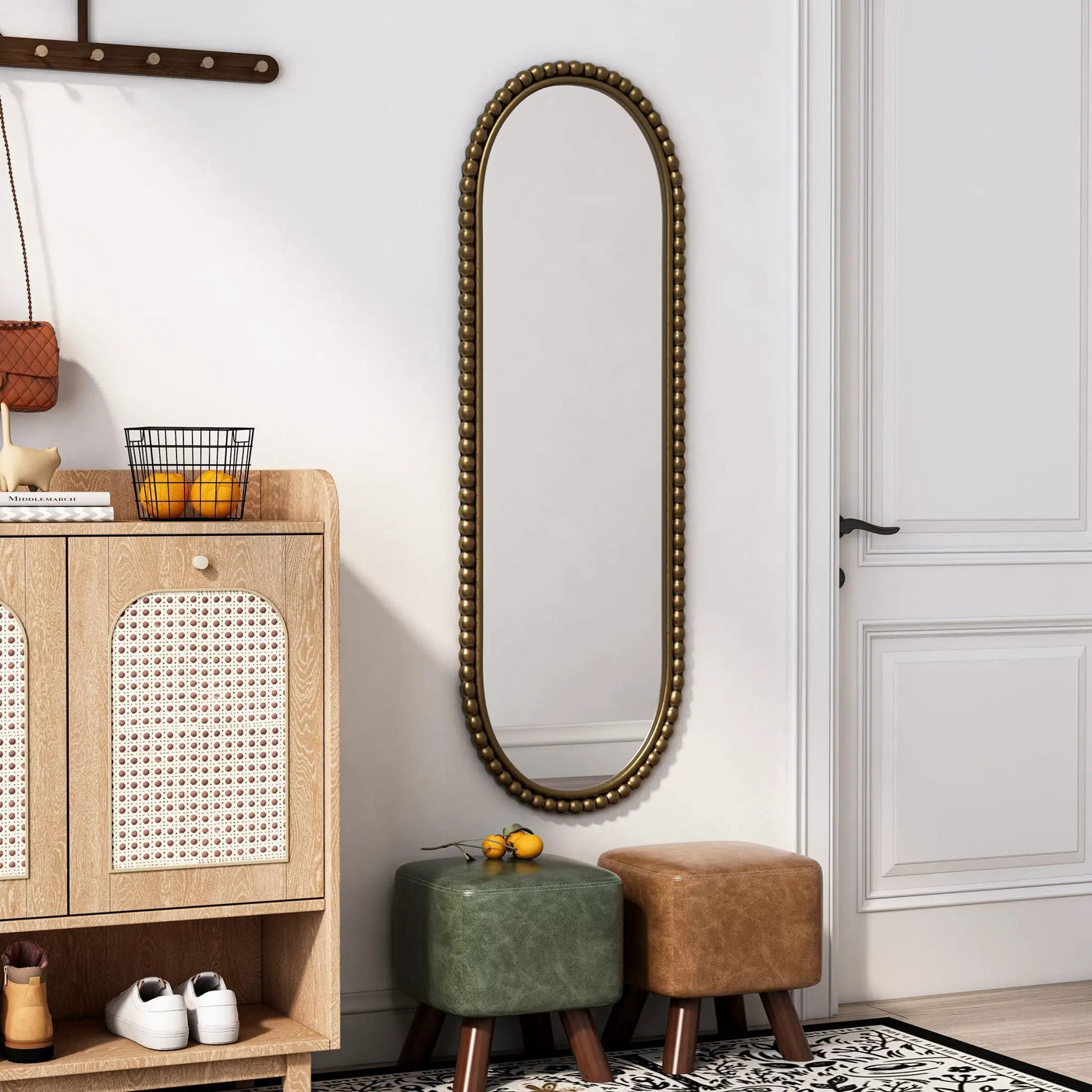 Oval Retro Mirror, Wall Hanging Mirror For Living Room by Unique Piece Furniture