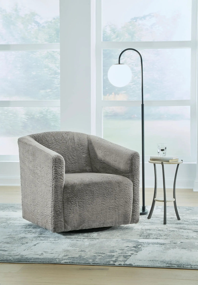 Bramner - Swivel Accent Chair - Charcoal by Unique Piece Furniture