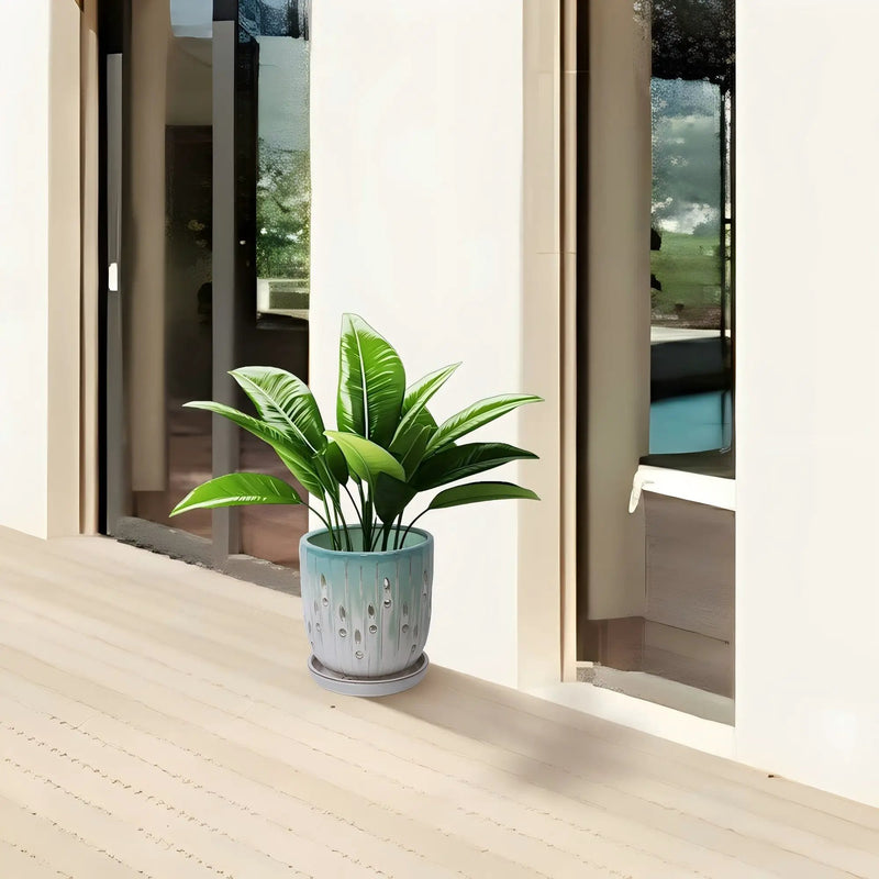 Set of 2 Ceramic Flowerpots with Drainage Hole by HouseOfZazla