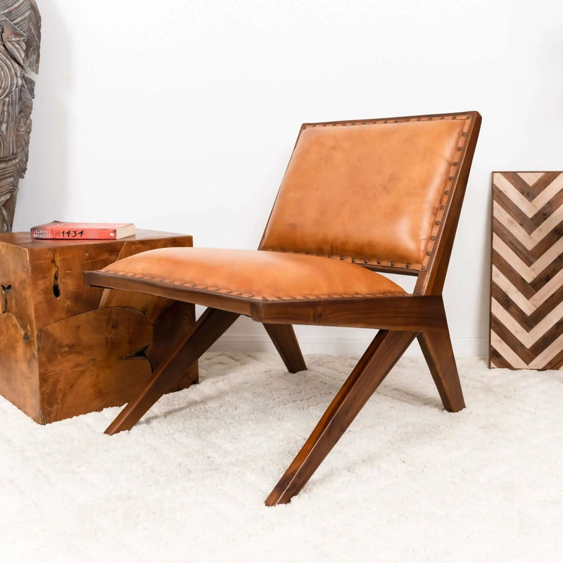 Colin - Lounge Chair - Brown / Tan by HouseOfZazla