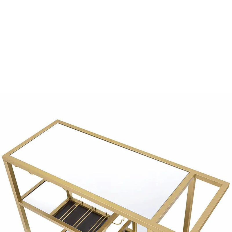 Adamsen - Serving Cart - Mirrored & Champagne by Unique Piece Furniture