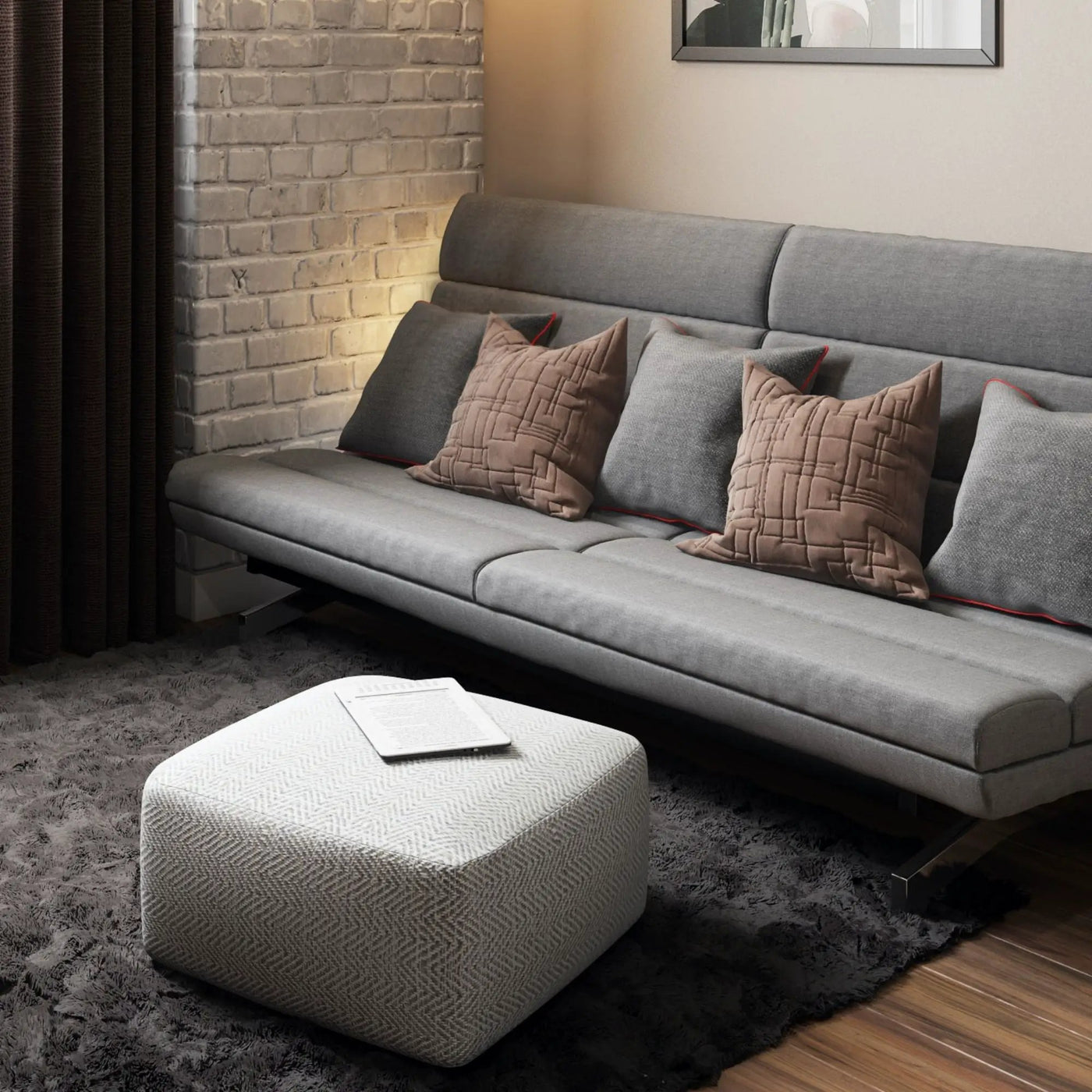 Nate - Handcrafted Square Pouf by Unique Piece Furniture