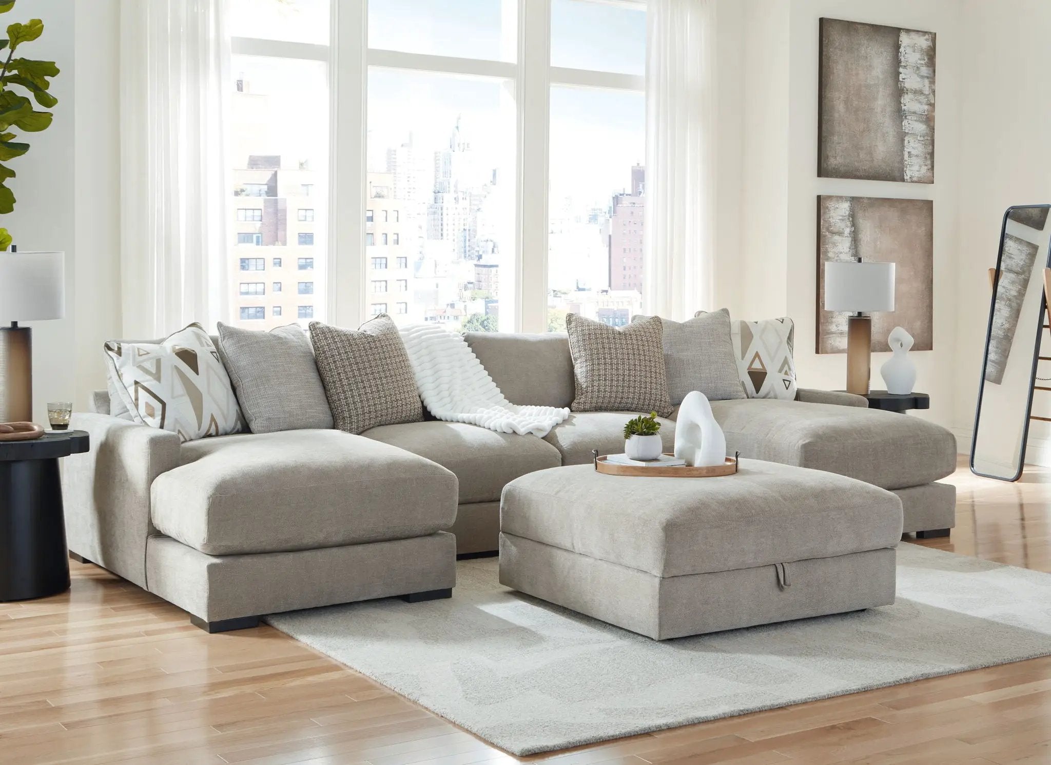 Aslan Court - Sectional With Ottoman Set by Unique Piece Furniture