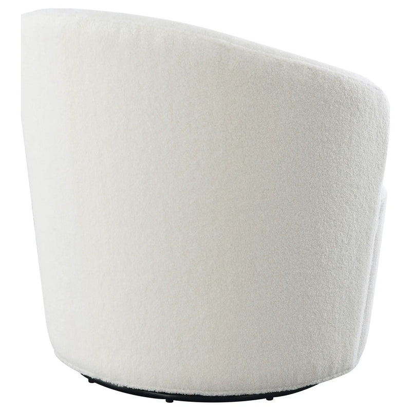 Tempest - Upholstered Barrel Back Swivel Chair - White