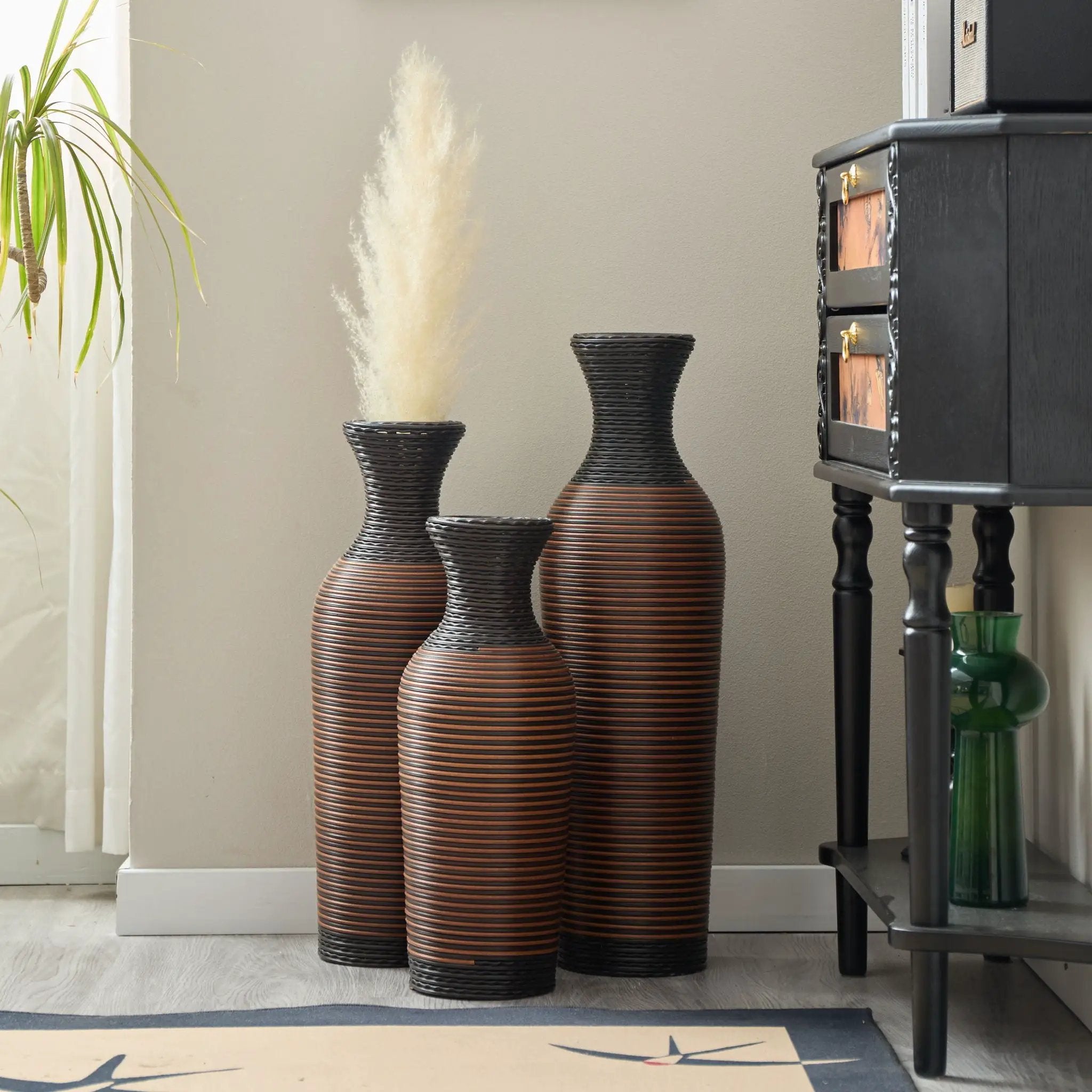 Classic And Neat Floor Vase, High Independent Flower Stand (Set of 3) by Unique Piece Furniture