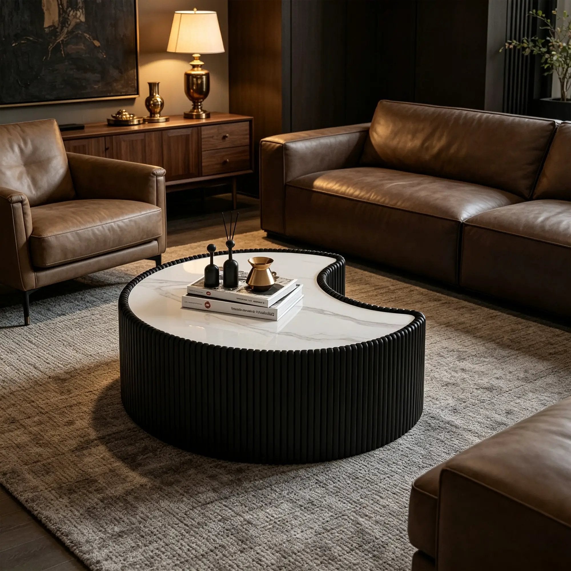 Light Sintered Stone Top Coffee Table by HouseOfZazla