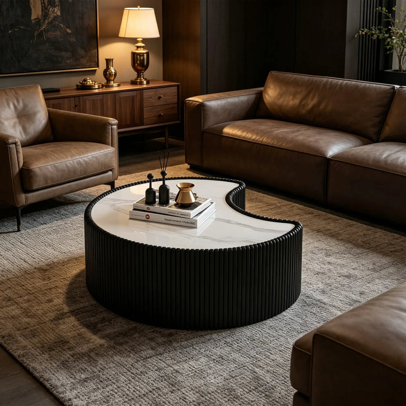 Light Sintered Stone Top Coffee Table by HouseOfZazla
