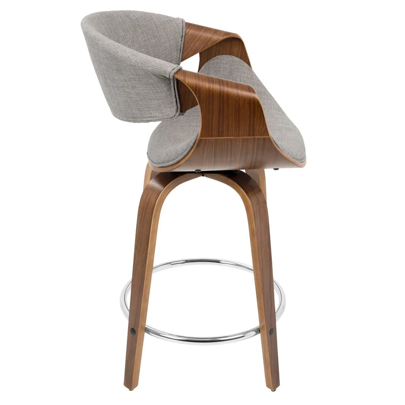 Curvini - Mid Century Modern Counter Stool (Set of 2) by HouseOfZazla