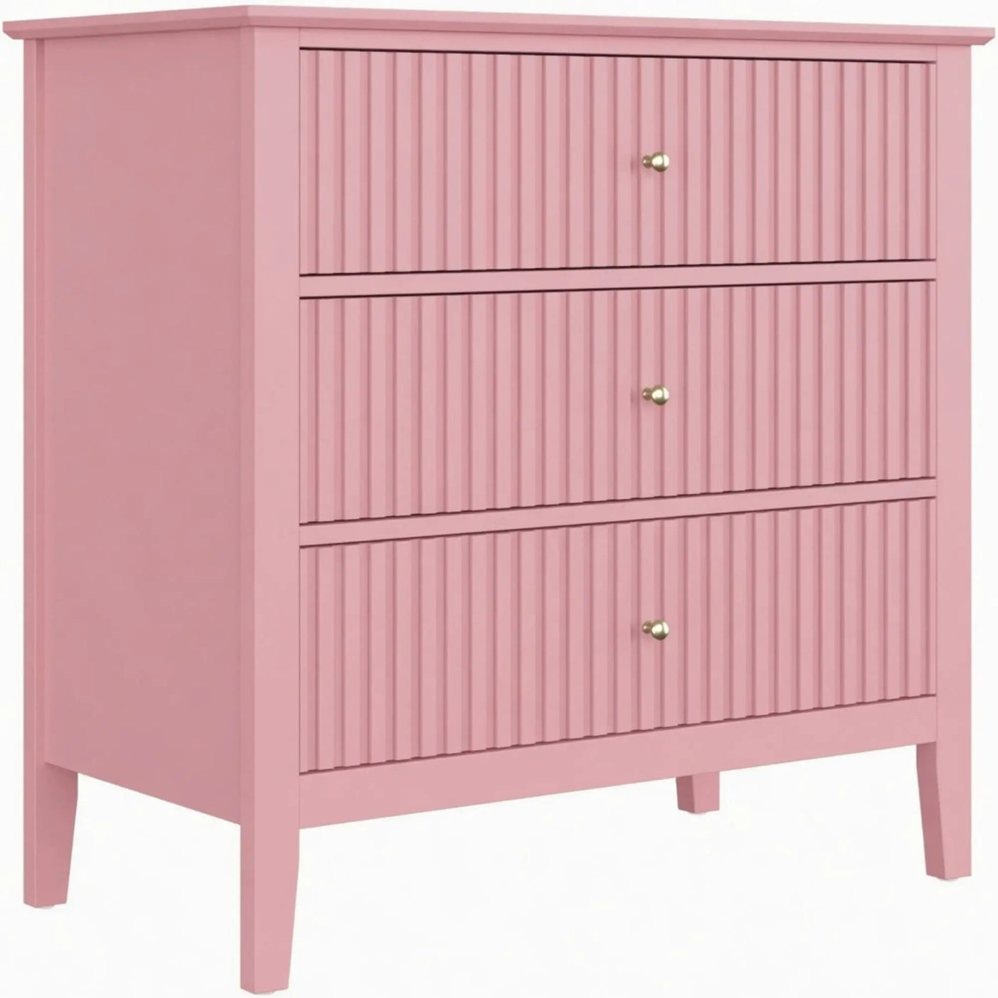 Fluted 3 Drawer Nightstand With Soft Close Slides by HouseOfZazla