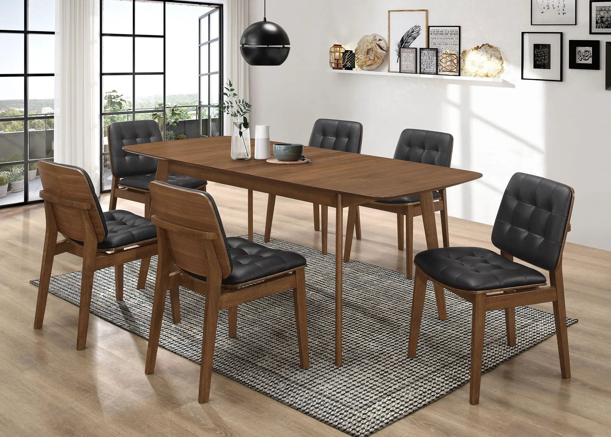 Redbridge Rectangular 7-piece Dining Set Natural Walnut by Unique Piece Furniture