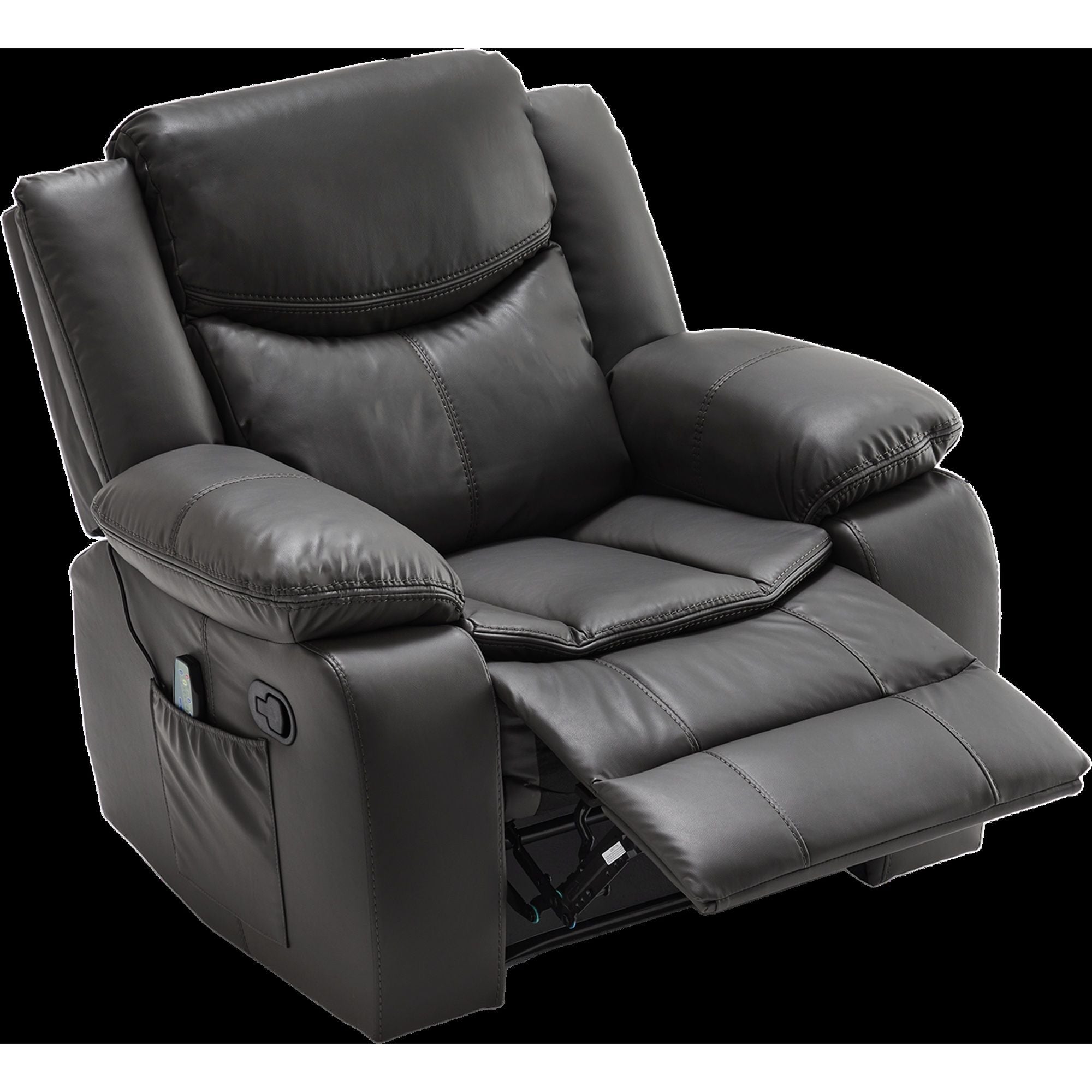 Recliner Chair With Vibration And Heating - Gray by HouseOfZazla