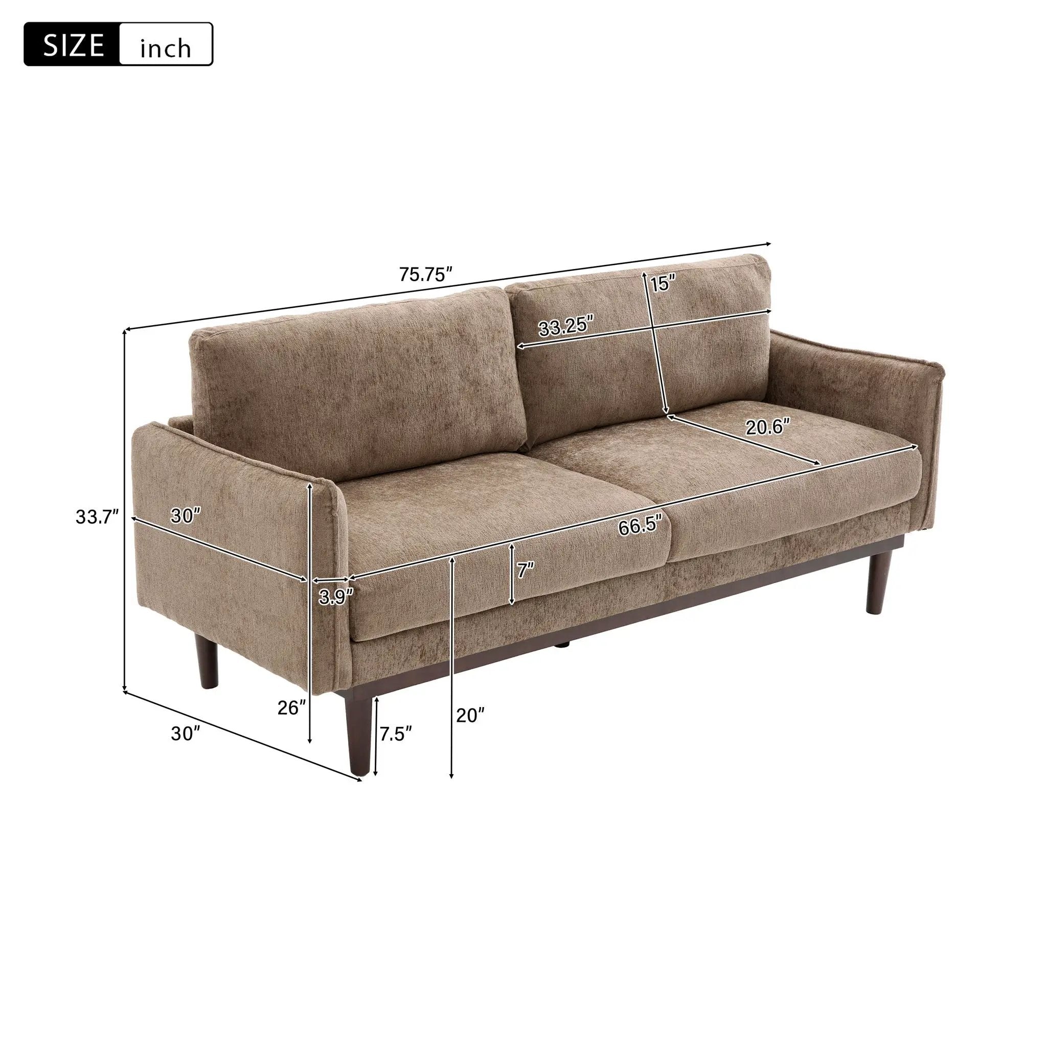 Loveseat Sofa With Spacious Seating by Unique Piece Furniture