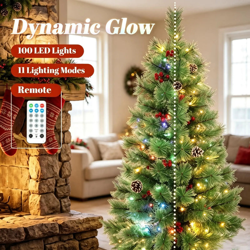 Set of 2, 4 ft Pre-Lit Christmas Trees by HouseOfZazla