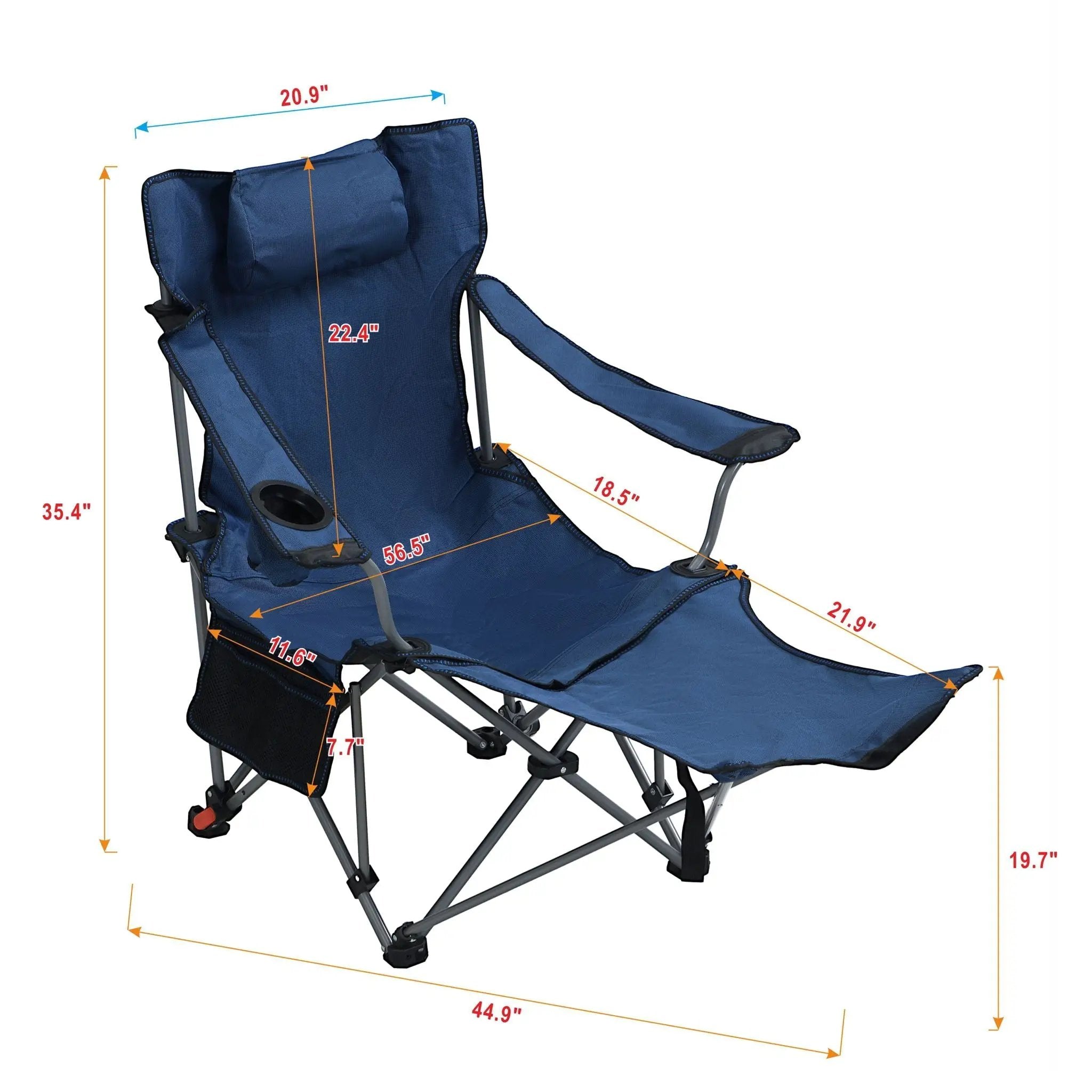 Outdoor Folding Adjustable Reclining Camping Chair with Cup Holder by HouseOfZazla