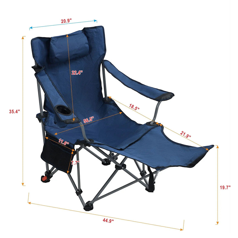 Outdoor Folding Adjustable Reclining Camping Chair with Cup Holder by HouseOfZazla