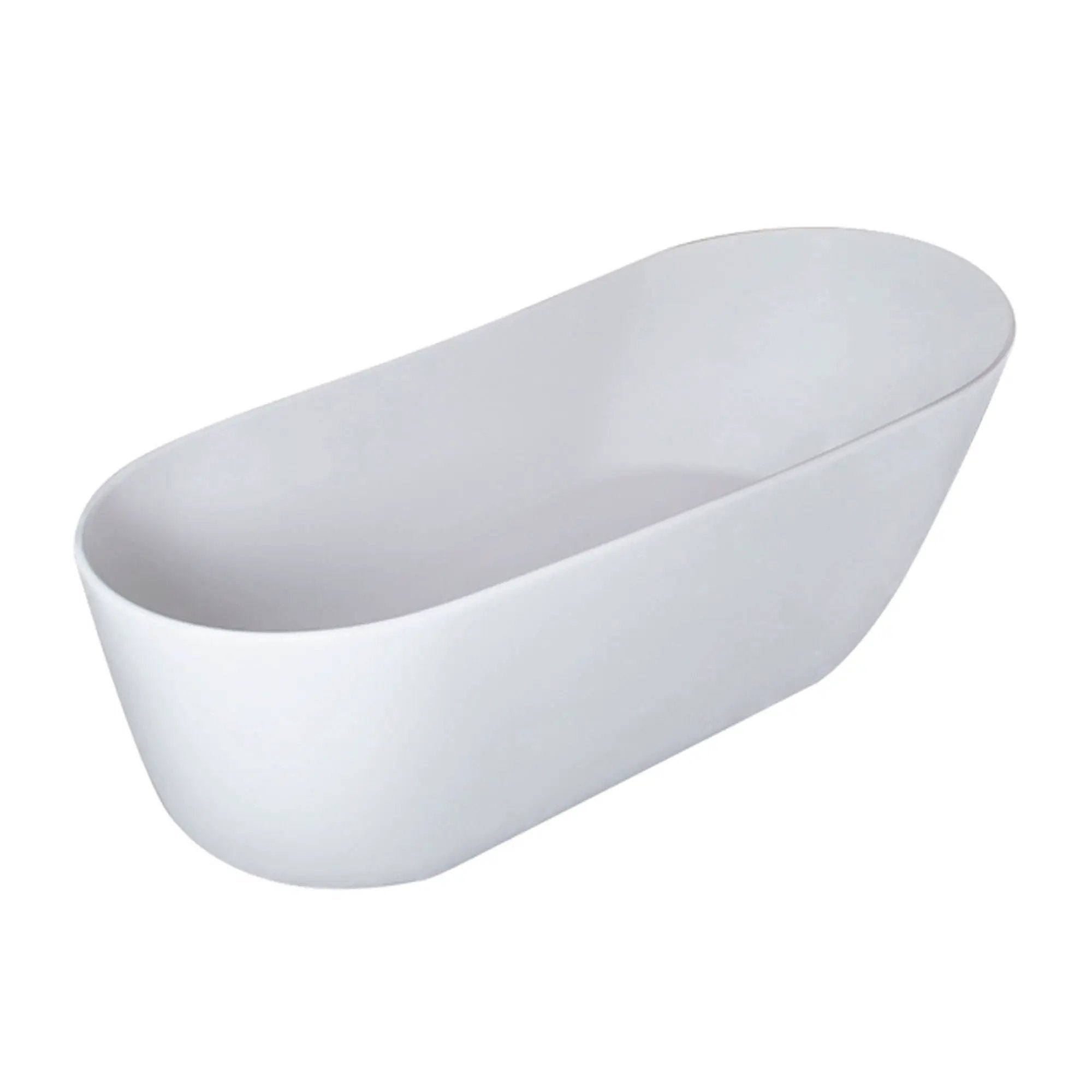 Solid Surface Stone Resin Oval Shape Soaking Bathtub With Overflow For The Bathroom - Matte White by HouseOfZazla