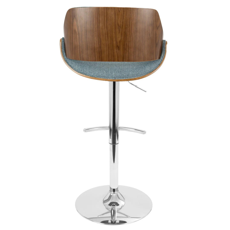 Fabrizzi - Mid Century Modern Adjustable Barstool With Swivel With Rounded T Footrest (Set of 3) by Unique Piece Furniture