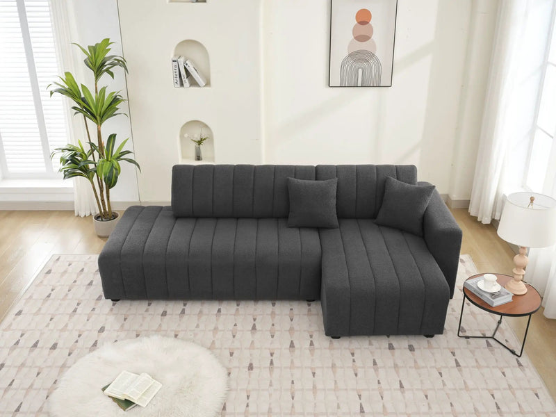 Jessica - Lamb Wool Sectional Sofa With Chaise by Unique Piece Furniture