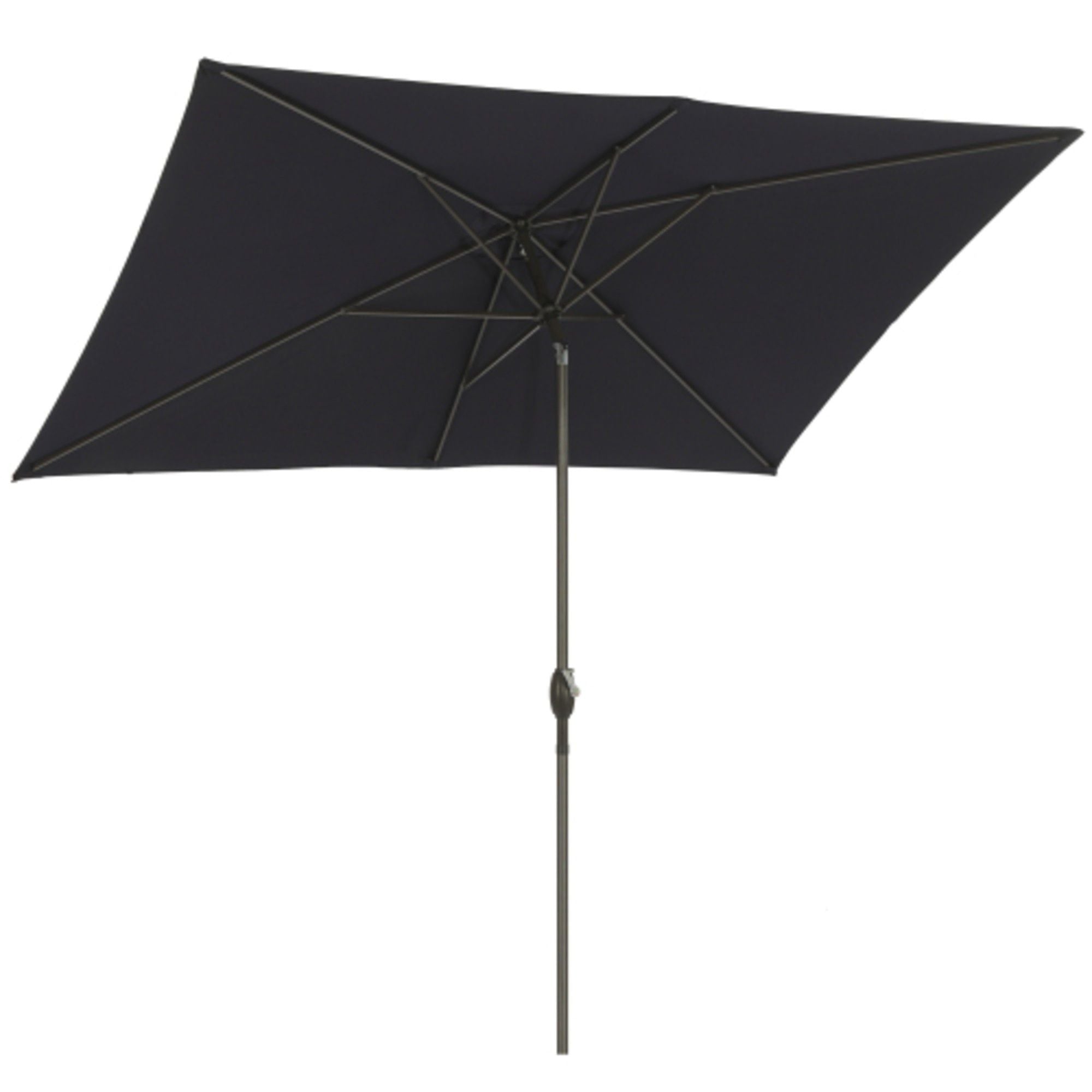Rectangular Patio Umbrella With Crank Tilt, Polyester UV-Resistant Canopy by HouseOfZazla