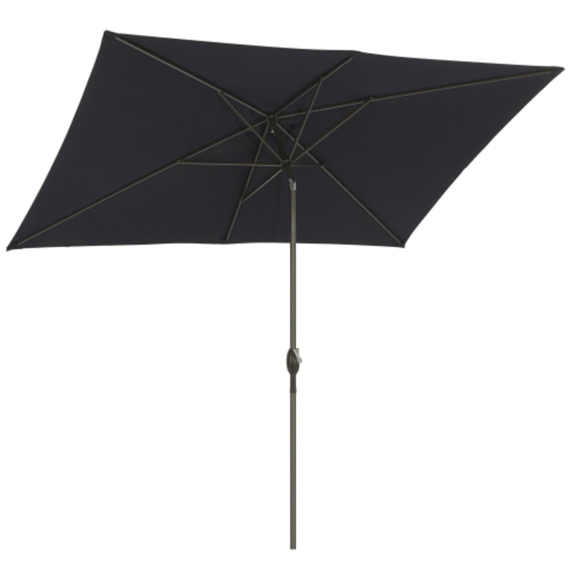 Rectangular Patio Umbrella With Crank Tilt, Polyester UV-Resistant Canopy by HouseOfZazla