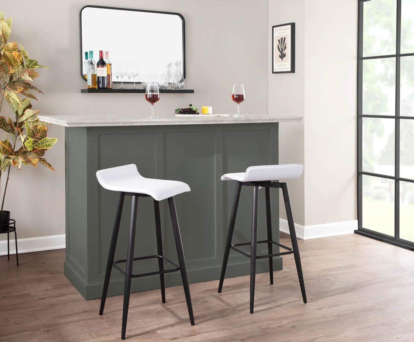 Ale - Contemporary Fixed Height Bar Stool (Set of 2) by HouseOfZazla