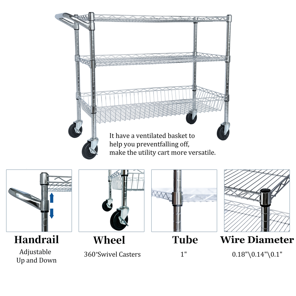 Heavy Duty Rolling Utility Cart by HouseOfZazla