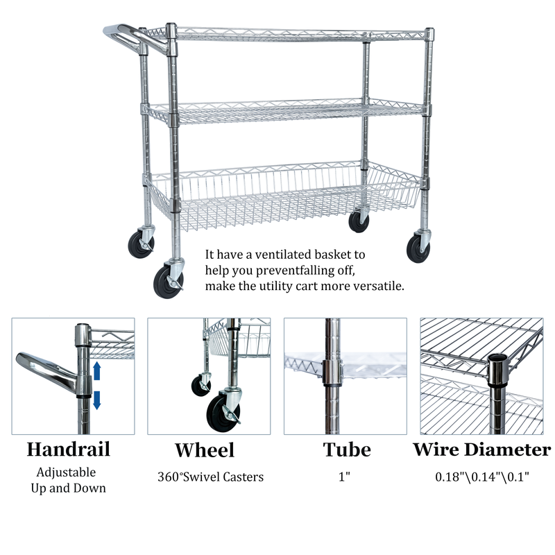 Heavy Duty Rolling Utility Cart by HouseOfZazla
