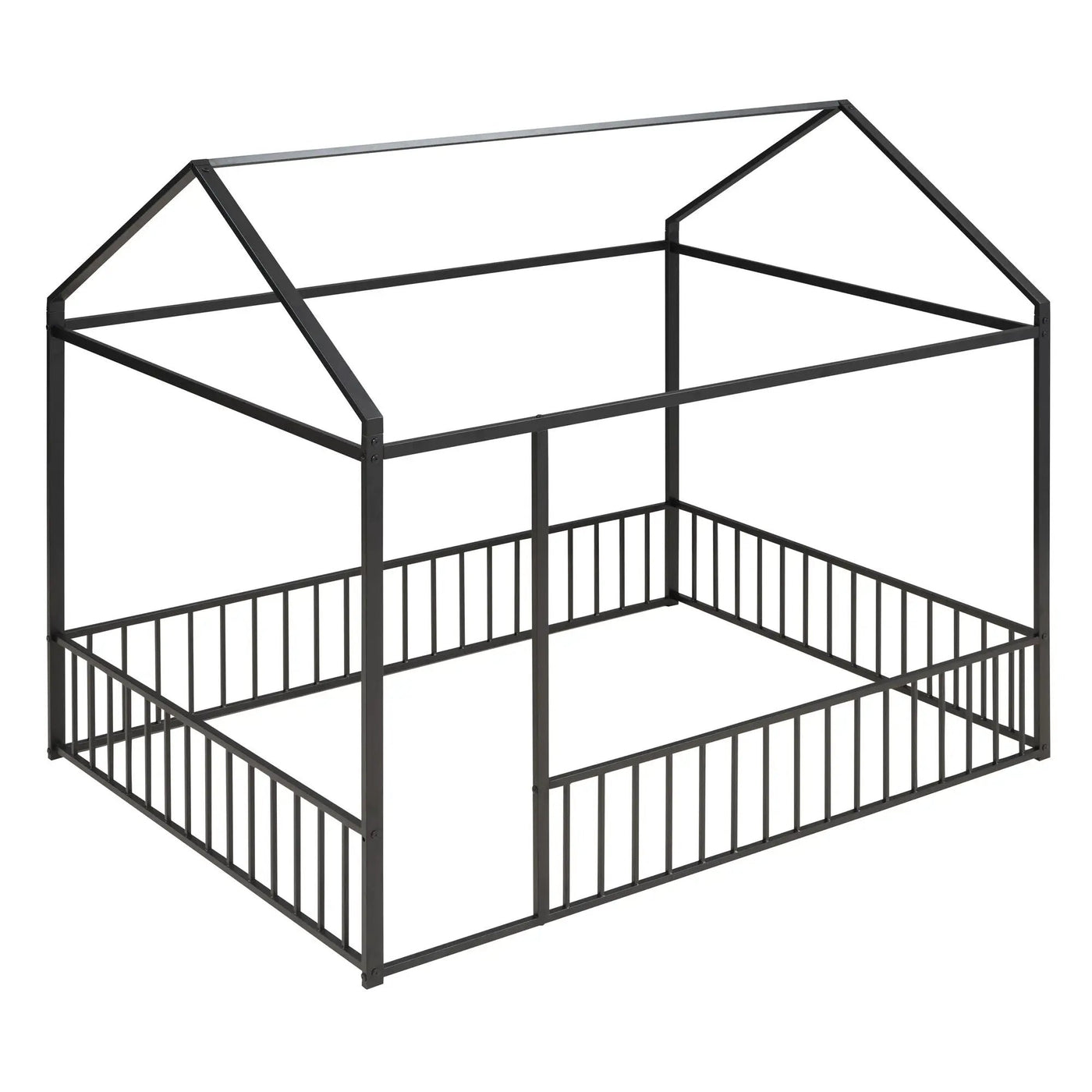 Metal Bed House Bed Frame With Fence by Unique Piece Furniture