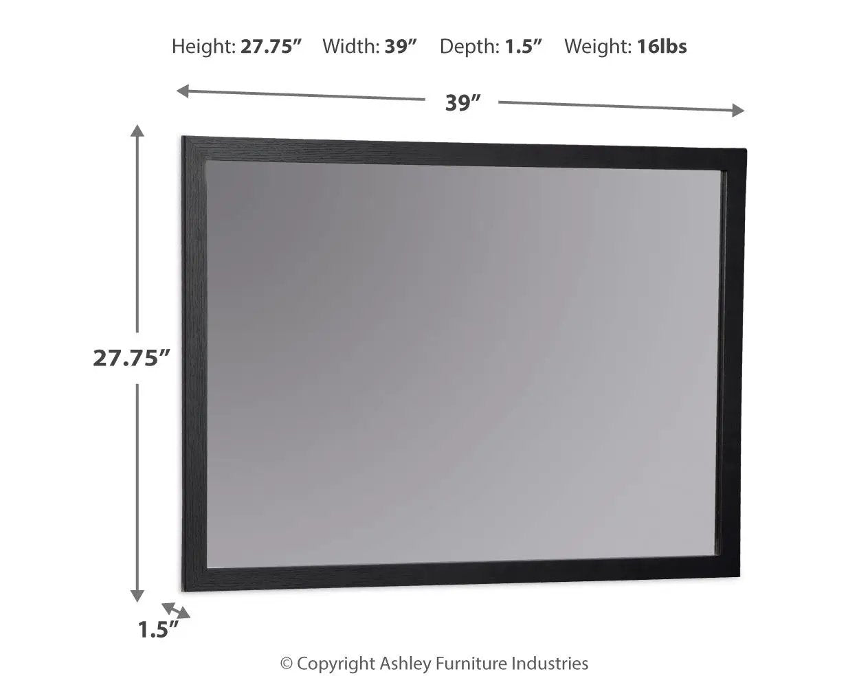 Danziar - Bedroom Mirror - Black by Unique Piece Furniture