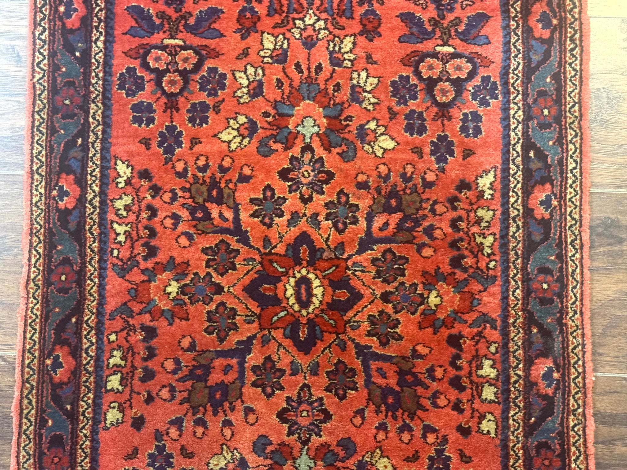 Antique Persian Sarouk Rug 2x4, Red, Fine 260 KPSI by Jewel Rugs