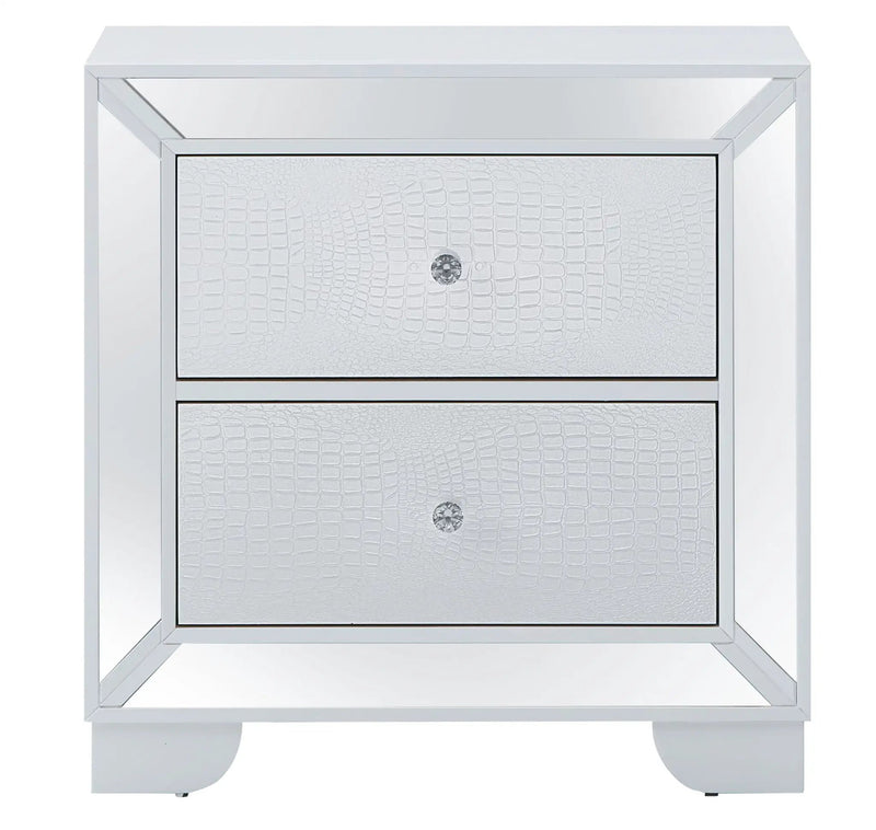 Contemporary Nightstand - Silver Champagne - Particle Board by Unique Piece Furniture
