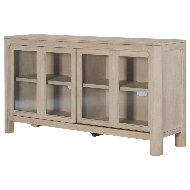 Solano Sliding Door Dining Sideboard Server Weathered Mango by Unique Piece Furniture