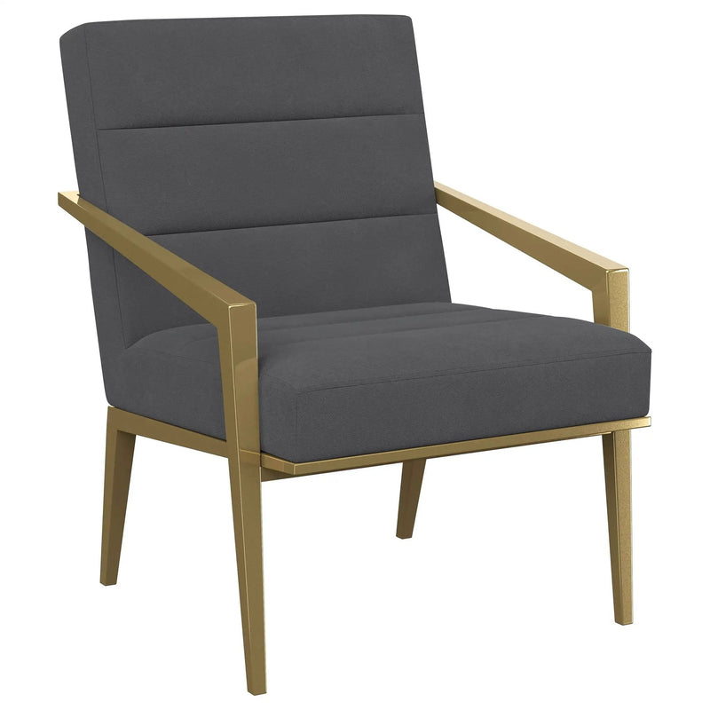 Kirra Upholstered Metal Arm Accent Chair Dark Grey by Unique Piece Furniture