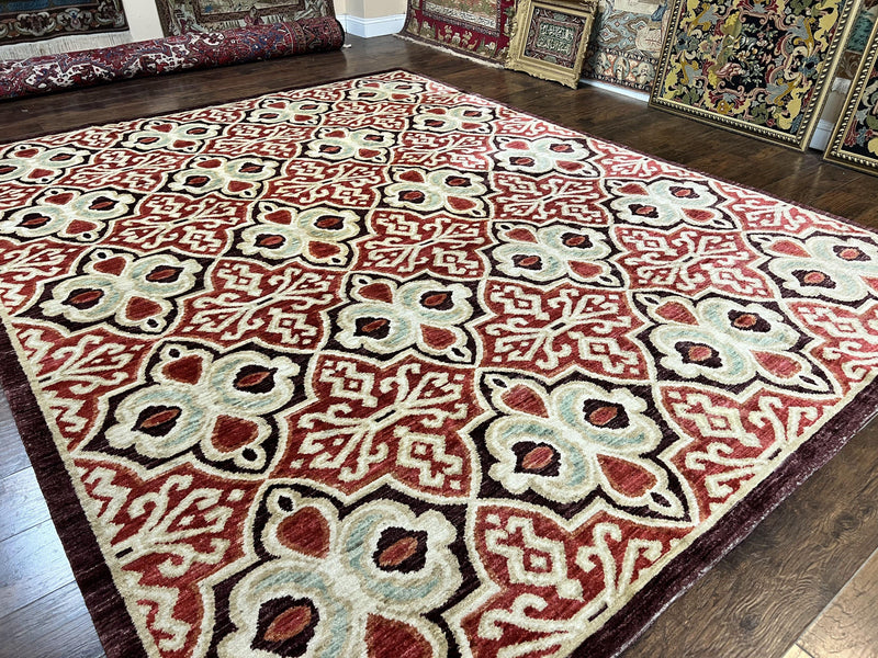 Portuguese Rug 9x12, Vintage Carpet, Handmade Wool Rug by Jewel Rugs