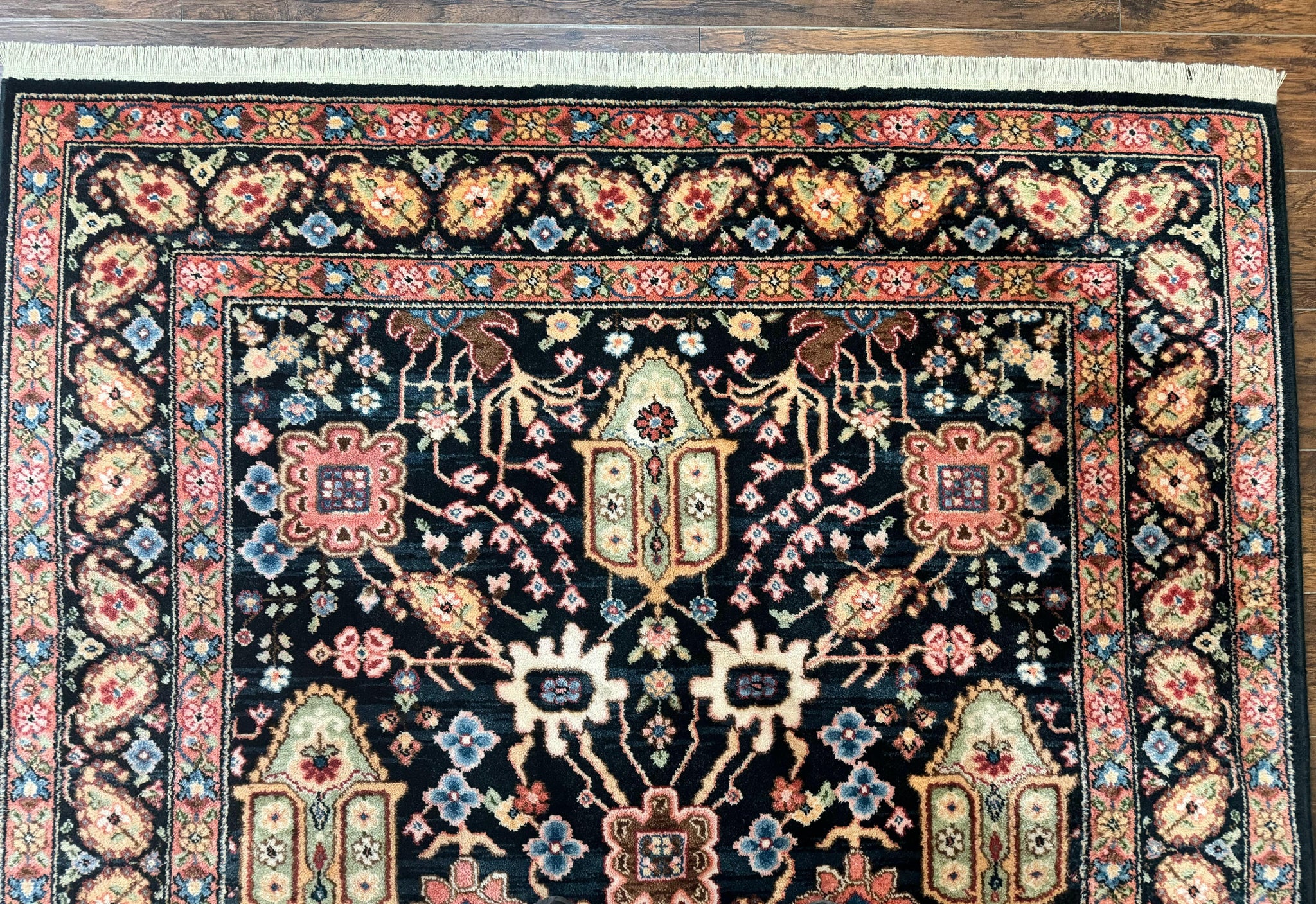 Karastan Rug 5.9 x 8.6, Chahar Mahal #604, Wool Vintage Discontinued Karastan Carpet by Jewel Rugs