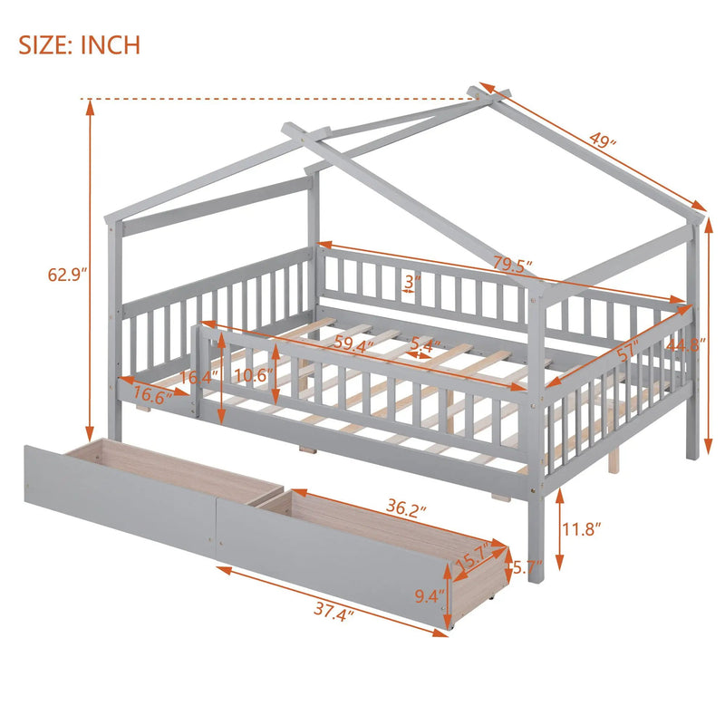 House Bed With 2 Drawers by HouseOfZazla