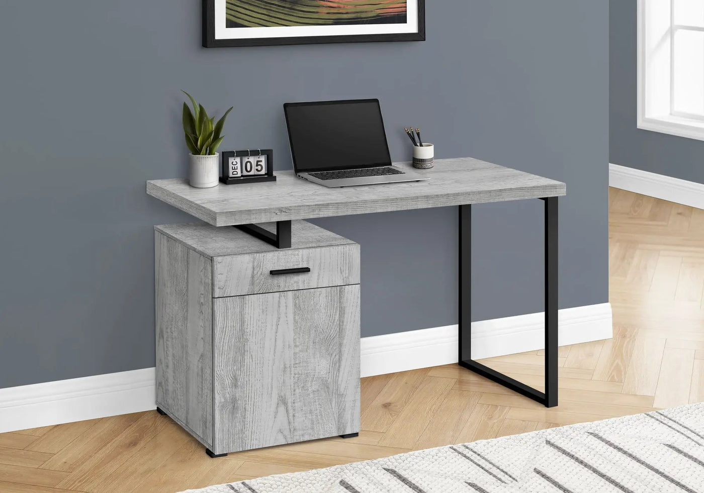 Computer Desk, Home Office, Laptop, Left, Right Set-Up, Storage Drawers, Work, Contemporary, Modern by Unique Piece Furniture