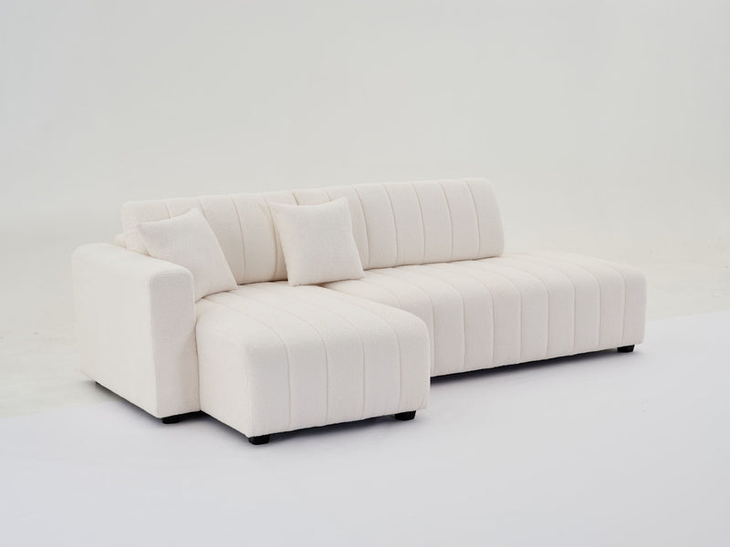 Jessica - Lamb Wool Sectional Sofa With Chaise, Versatile Configuration by HouseOfZazla