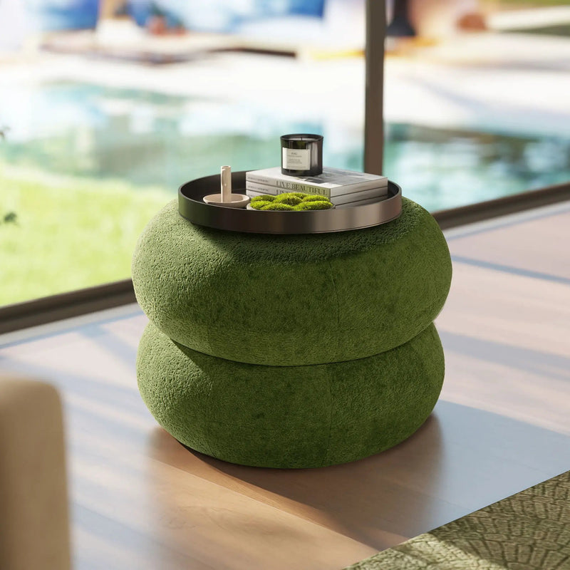 Nest - Low Round Upholstered Ottoman by Unique Piece Furniture