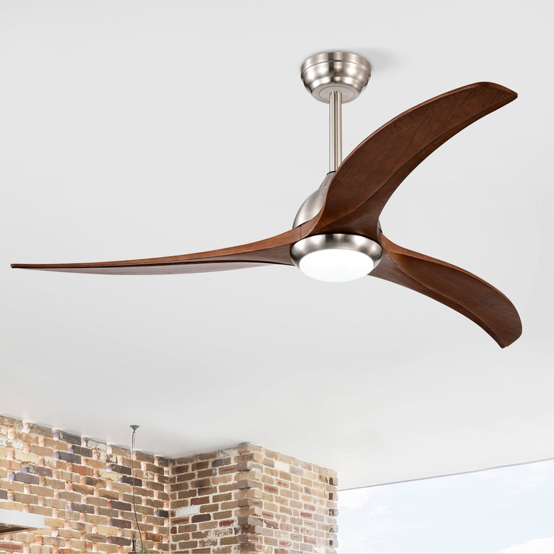 52" Solid Wood Blades Ceiling Fan with Light and Remote Control by HouseOfZazla