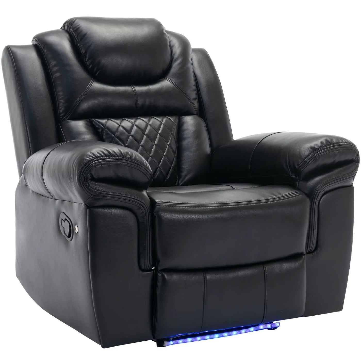 3 Pieces Recliner Sofa Sets Home Theater Seating Manual Recliner Chair With Center Console And LED Light Strip For Living Room by HouseOfZazla