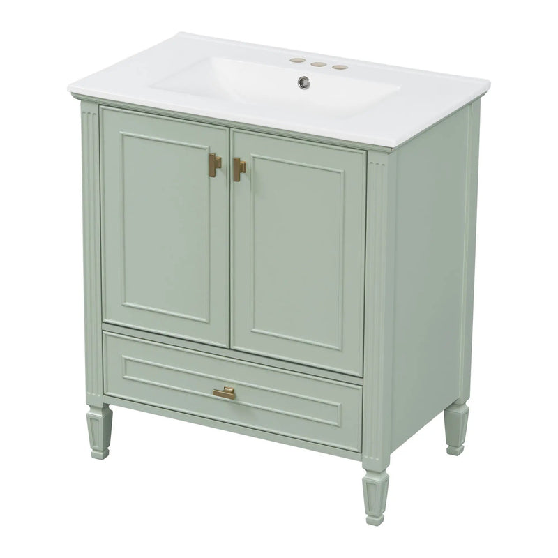 Freestanding Vanity With 1 Drawer & 2 Soft Close Doors With Door Mounted Storage by HouseOfZazla