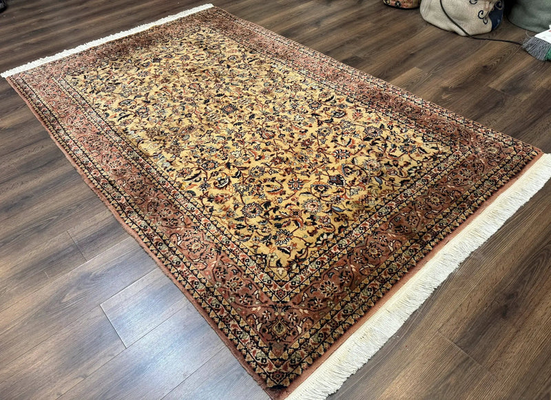 Indo Persian Rug 5x8, Light Tan/Camel, Allover Design by Jewel Rugs